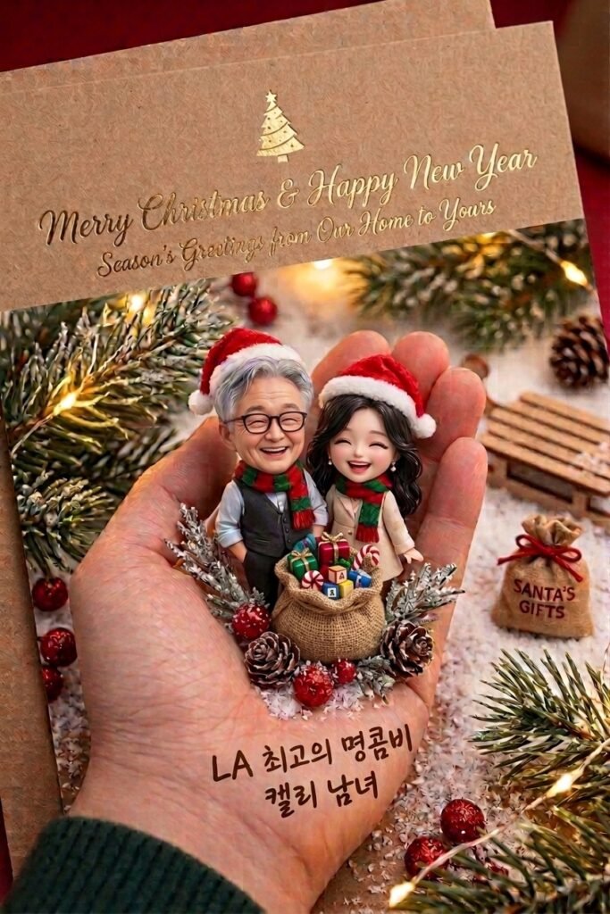 손바닥 위 미니 캘리남녀